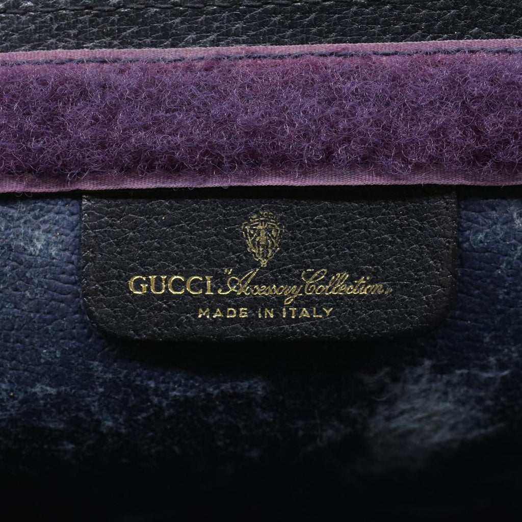 GUCCI GG Canvas Sherry Line Clutch Bag PVC Leather Navy Red ep1288