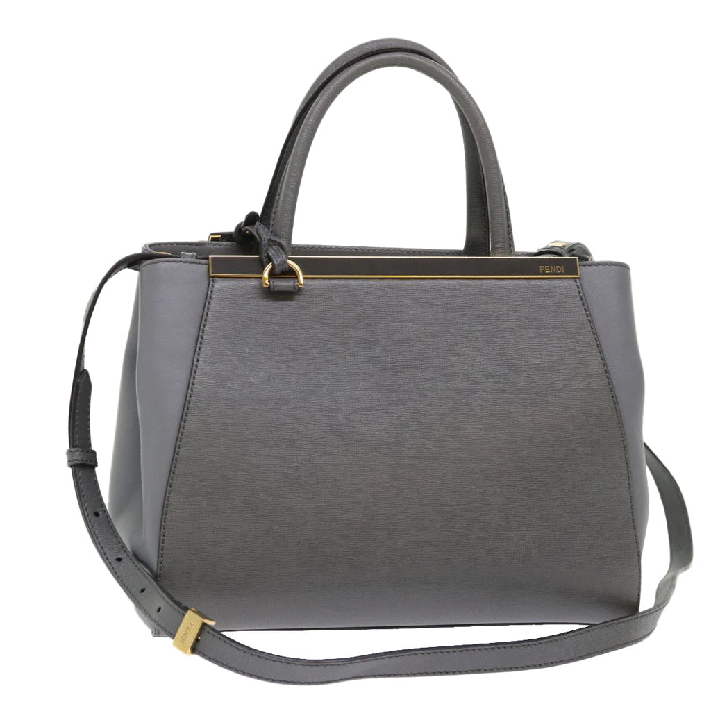FENDI To Joule Hand Bag Leather 2way Gray ep1294