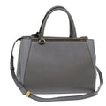 FENDI To Joule Hand Bag Leather 2way Gray ep1294