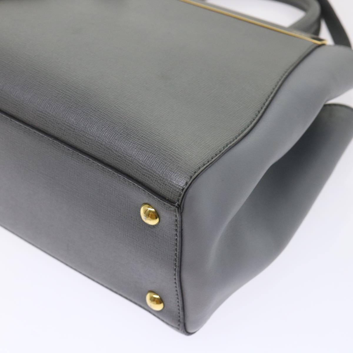 FENDI To Joule Hand Bag Leather 2way Gray ep1294