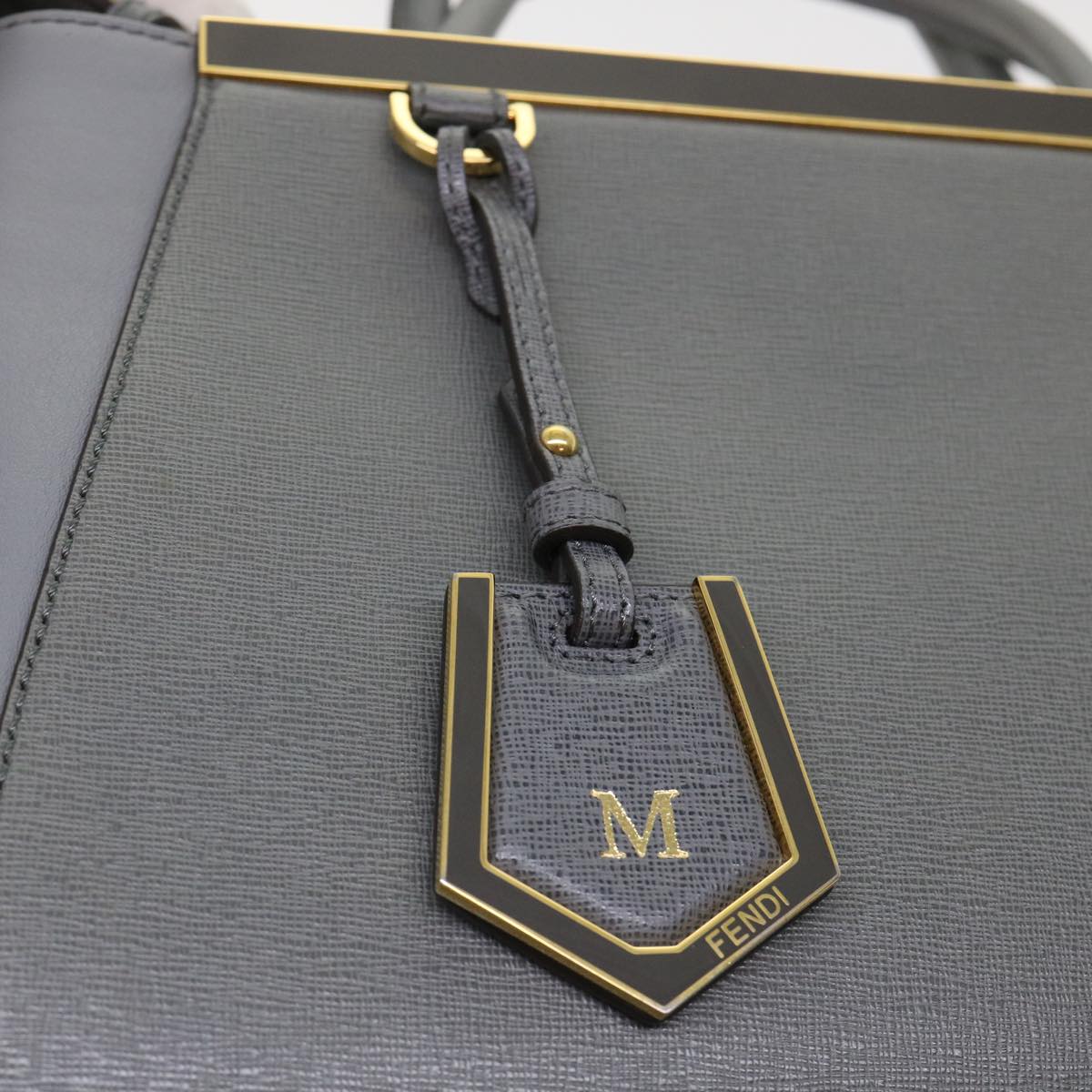 FENDI To Joule Hand Bag Leather 2way Gray ep1294