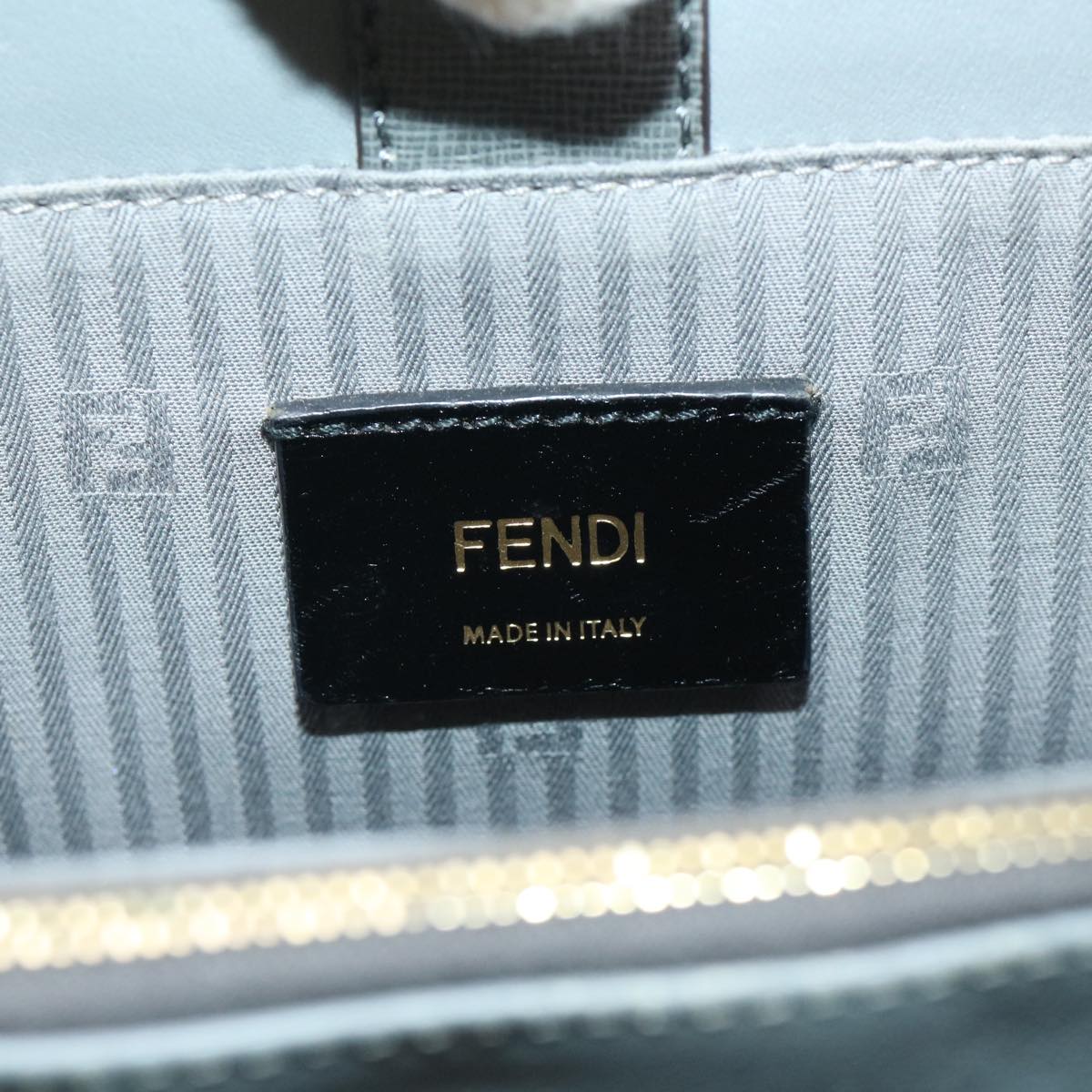 FENDI To Joule Hand Bag Leather 2way Gray ep1294