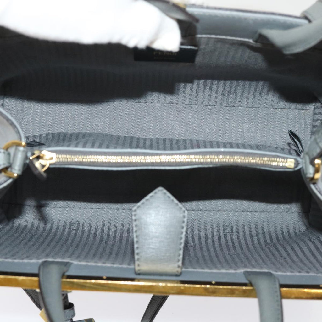 FENDI To Joule Hand Bag Leather 2way Gray ep1294