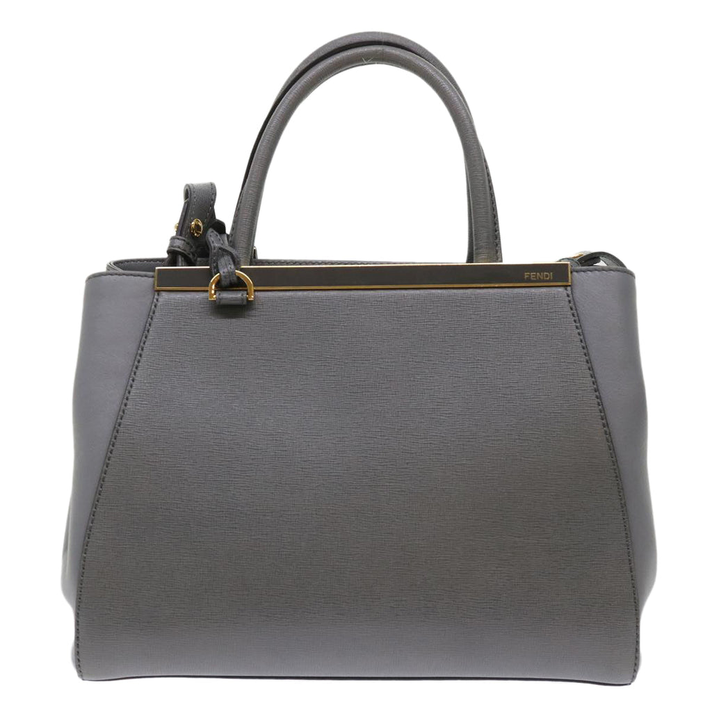 FENDI To Joule Hand Bag Leather 2way Gray ep1294