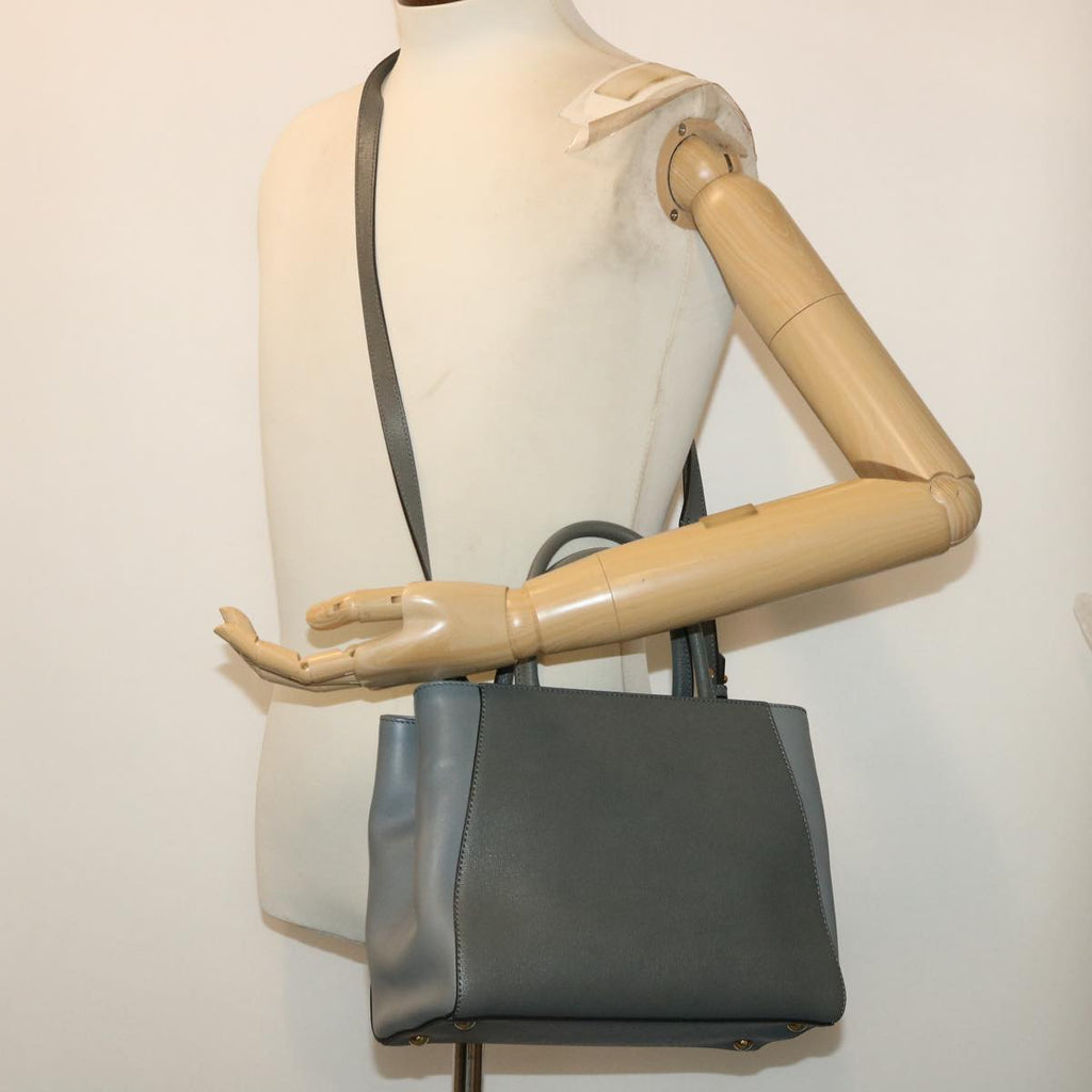 FENDI To Joule Hand Bag Leather 2way Gray ep1294