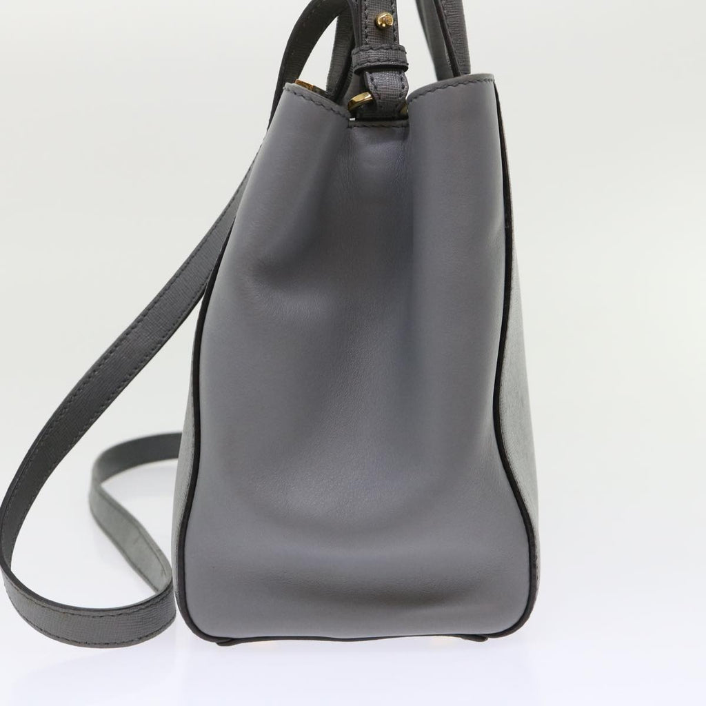 FENDI To Joule Hand Bag Leather 2way Gray ep1294
