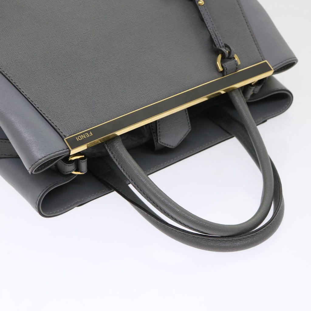 FENDI To Joule Hand Bag Leather 2way Gray ep1294