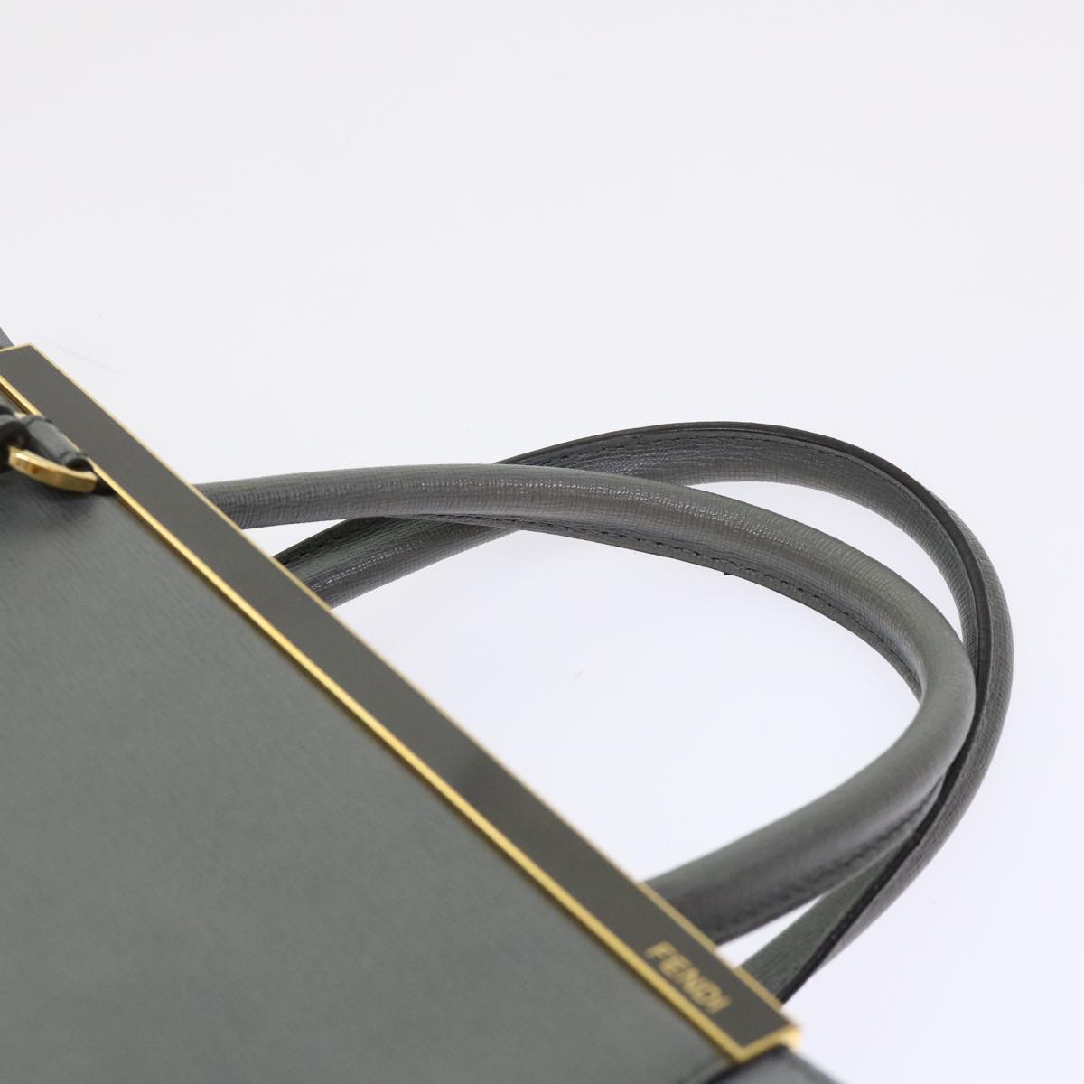 FENDI To Joule Hand Bag Leather 2way Gray ep1294
