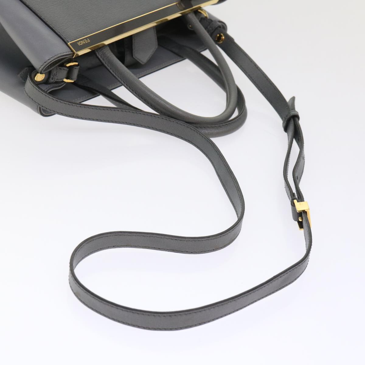 FENDI To Joule Hand Bag Leather 2way Gray ep1294