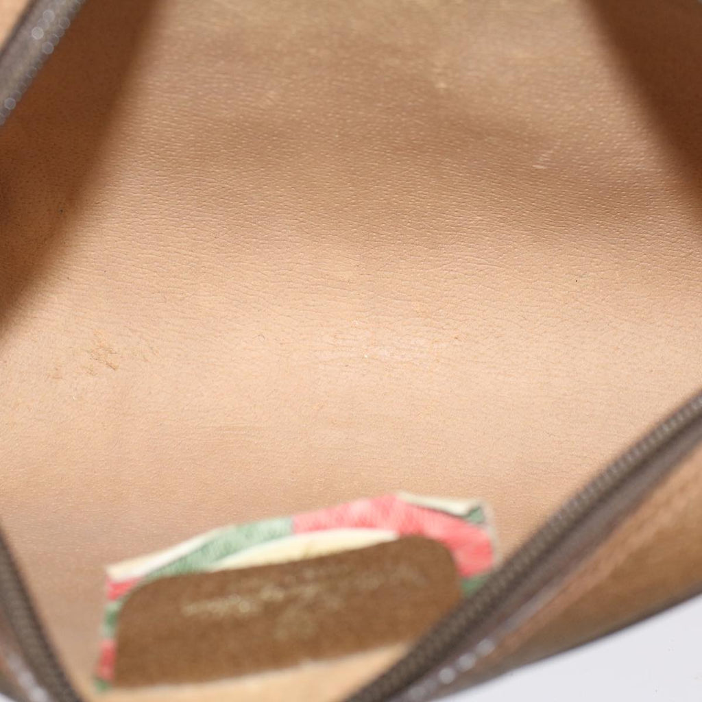 GUCCI GG Canvas Web Sherry Line Clutch Bag PVC Leather Beige Red ep1297