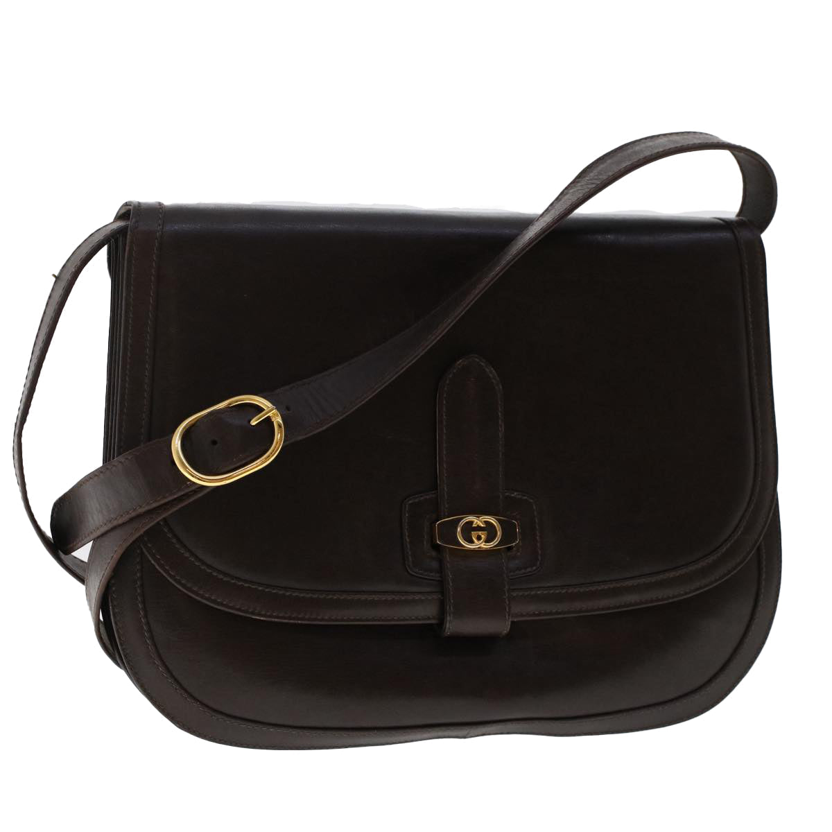 GUCCI Shoulder Bag Leather Brown ep1303
