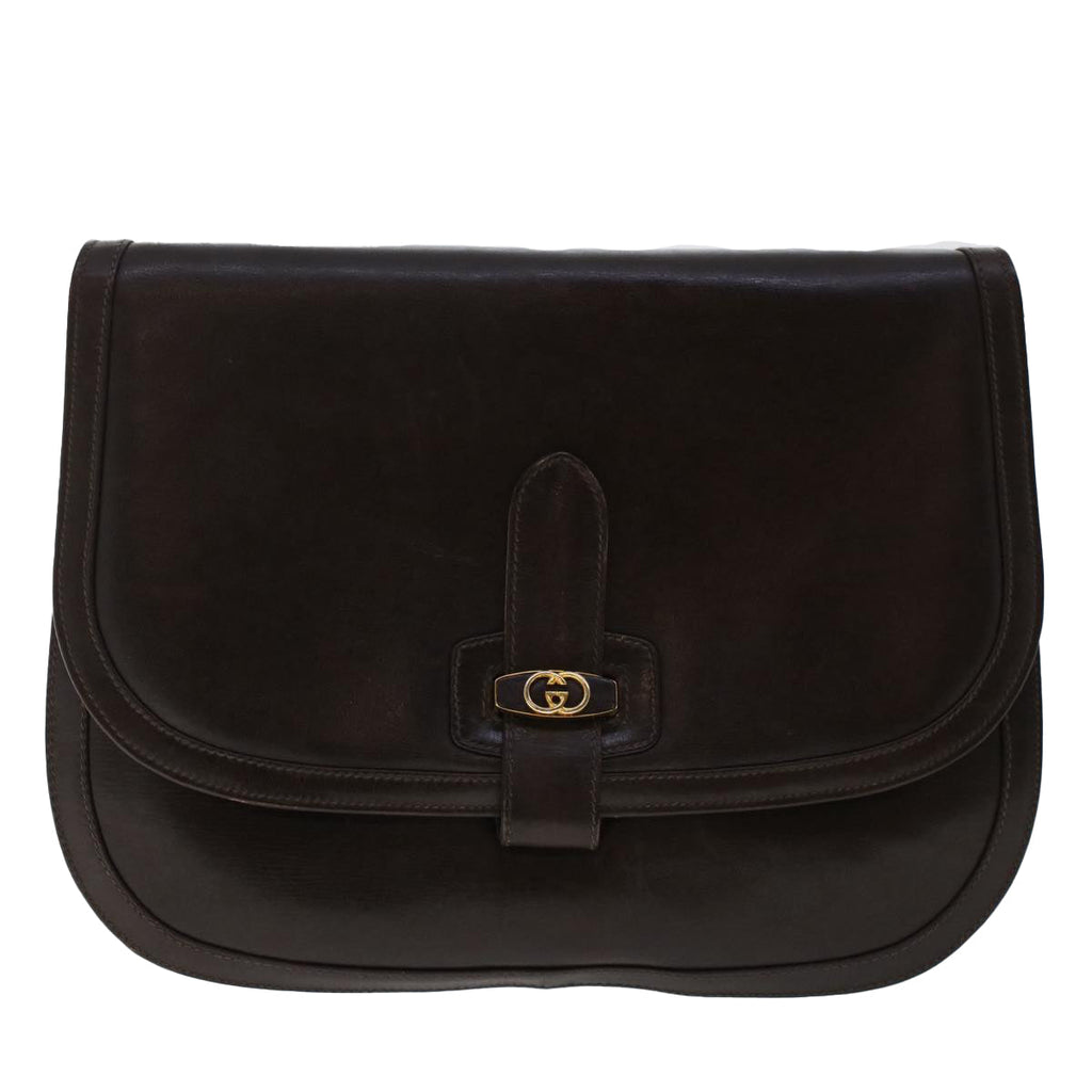 GUCCI Shoulder Bag Leather Brown ep1303