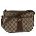 GUCCI GG Canvas Web Sherry Line Shoulder Bag PVC Leather Beige Red ep1332