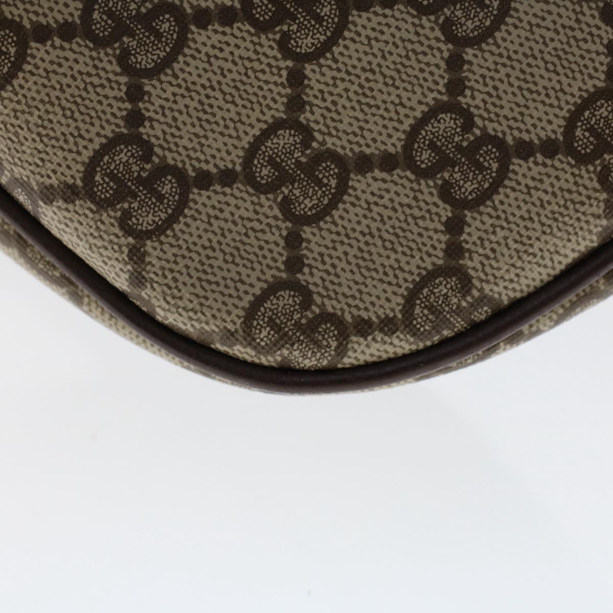 GUCCI GG Canvas Web Sherry Line Shoulder Bag PVC Leather Beige Red ep1332