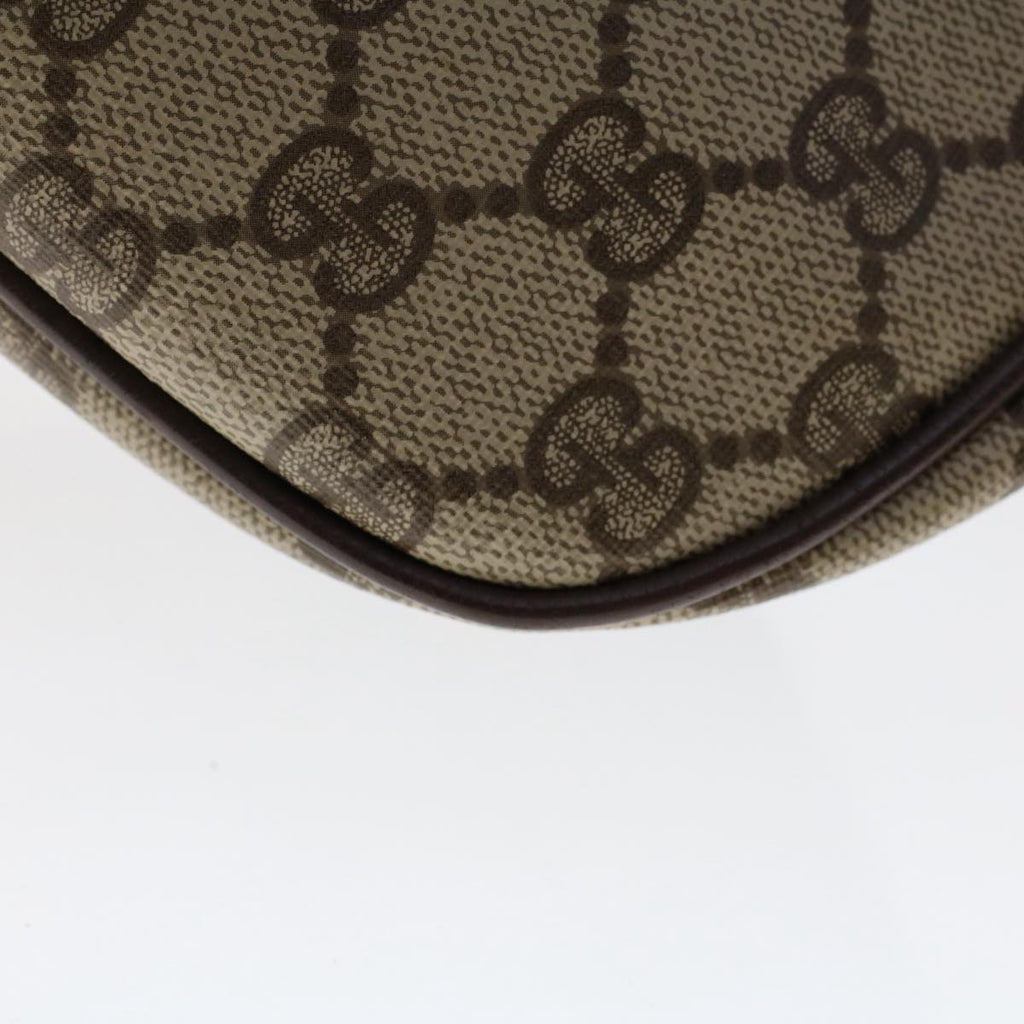 GUCCI GG Canvas Web Sherry Line Shoulder Bag PVC Leather Beige Red ep1332