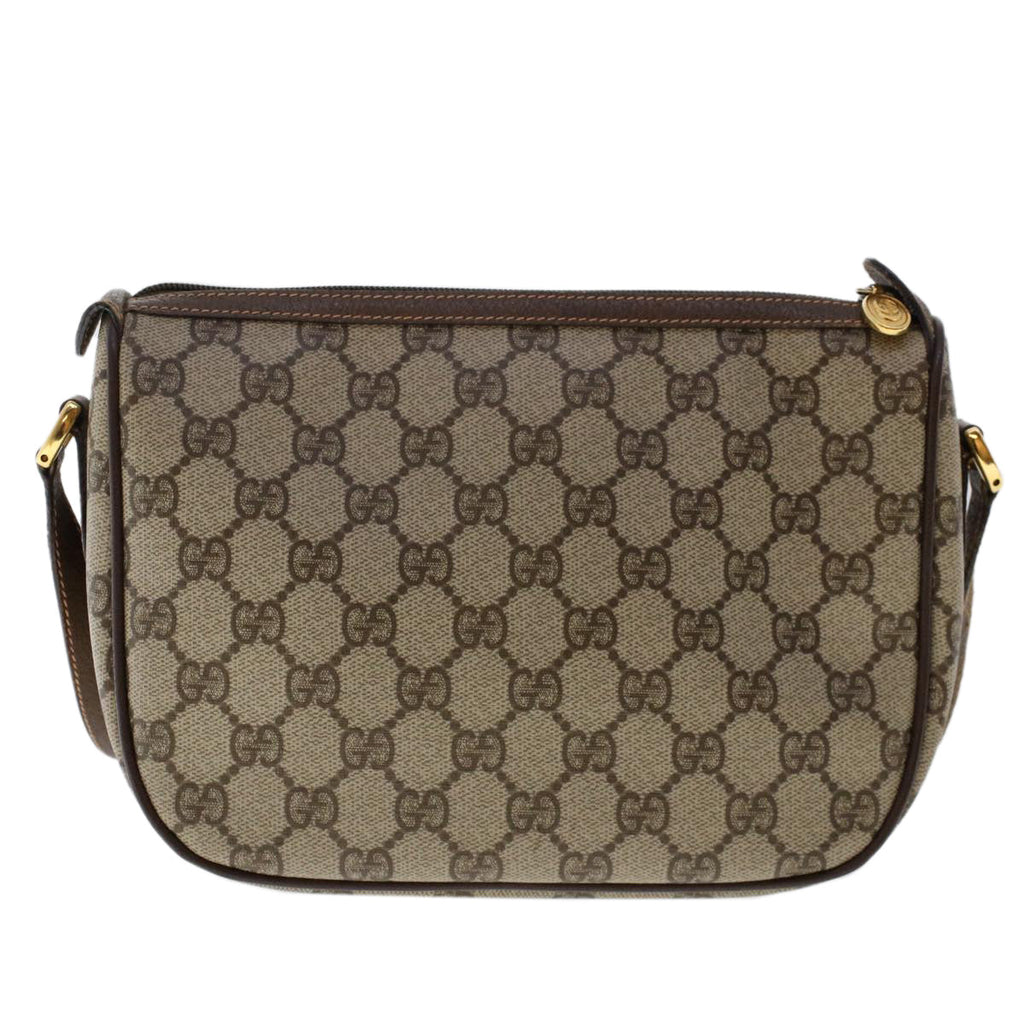 GUCCI GG Canvas Web Sherry Line Shoulder Bag PVC Leather Beige Red ep1332