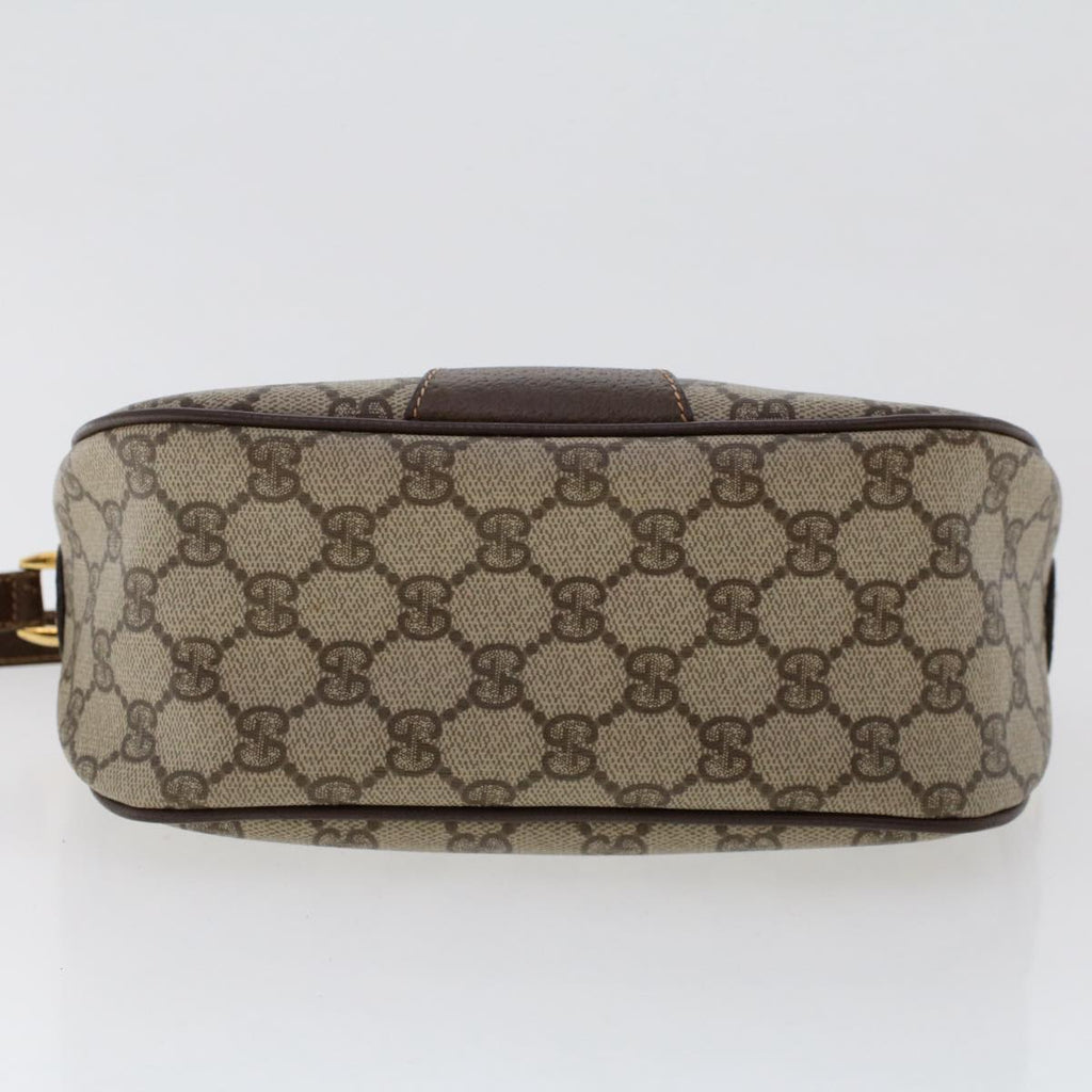 GUCCI GG Canvas Web Sherry Line Shoulder Bag PVC Leather Beige Red ep1332