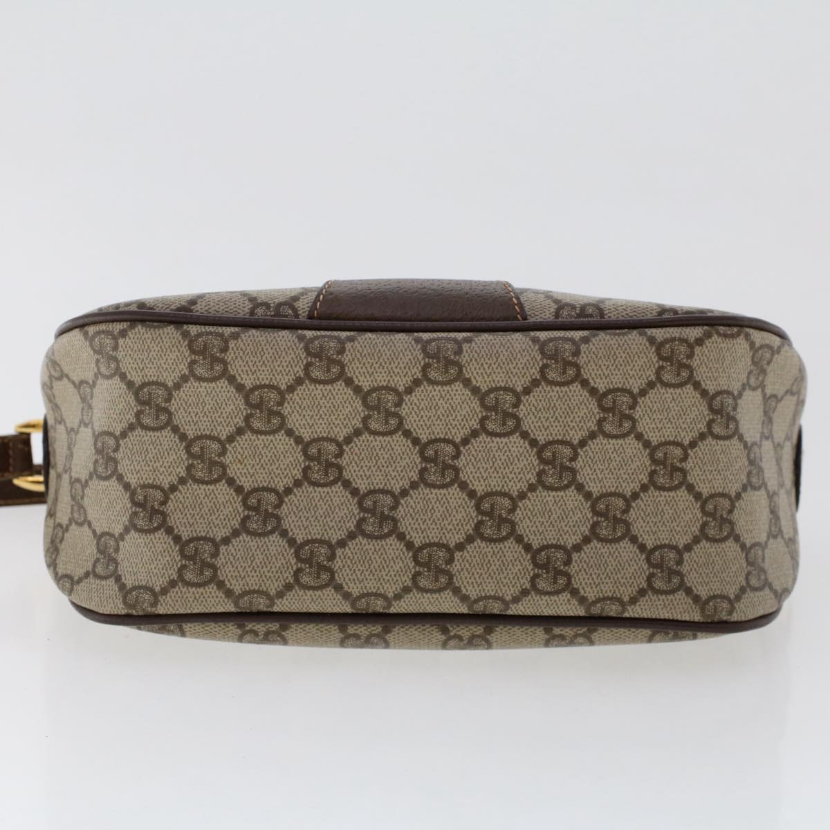 GUCCI GG Canvas Web Sherry Line Shoulder Bag PVC Leather Beige Red ep1332