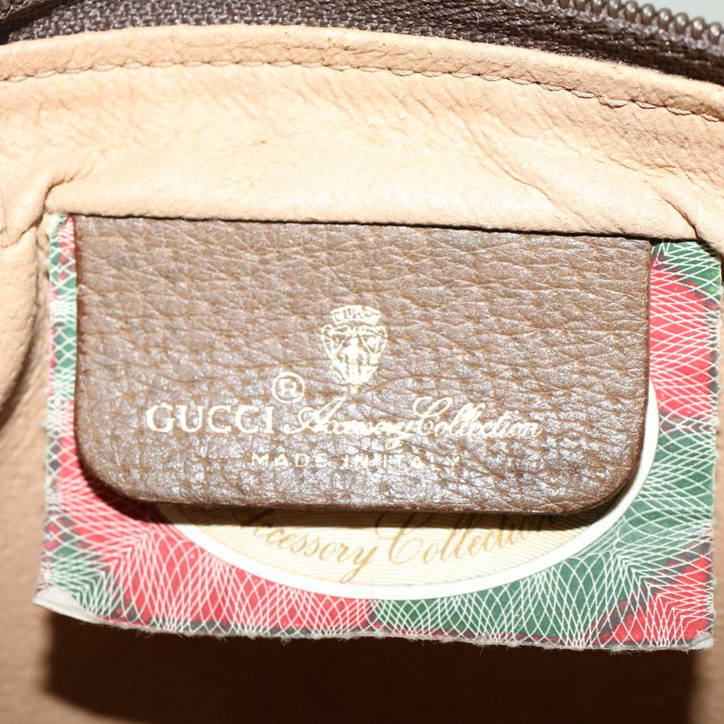 GUCCI GG Canvas Web Sherry Line Clutch Bag PVC Leather Beige Red ep1362