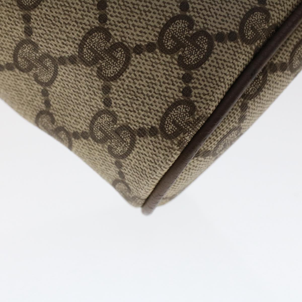 GUCCI GG Canvas Web Sherry Line Clutch Bag PVC Leather Beige Red ep1362