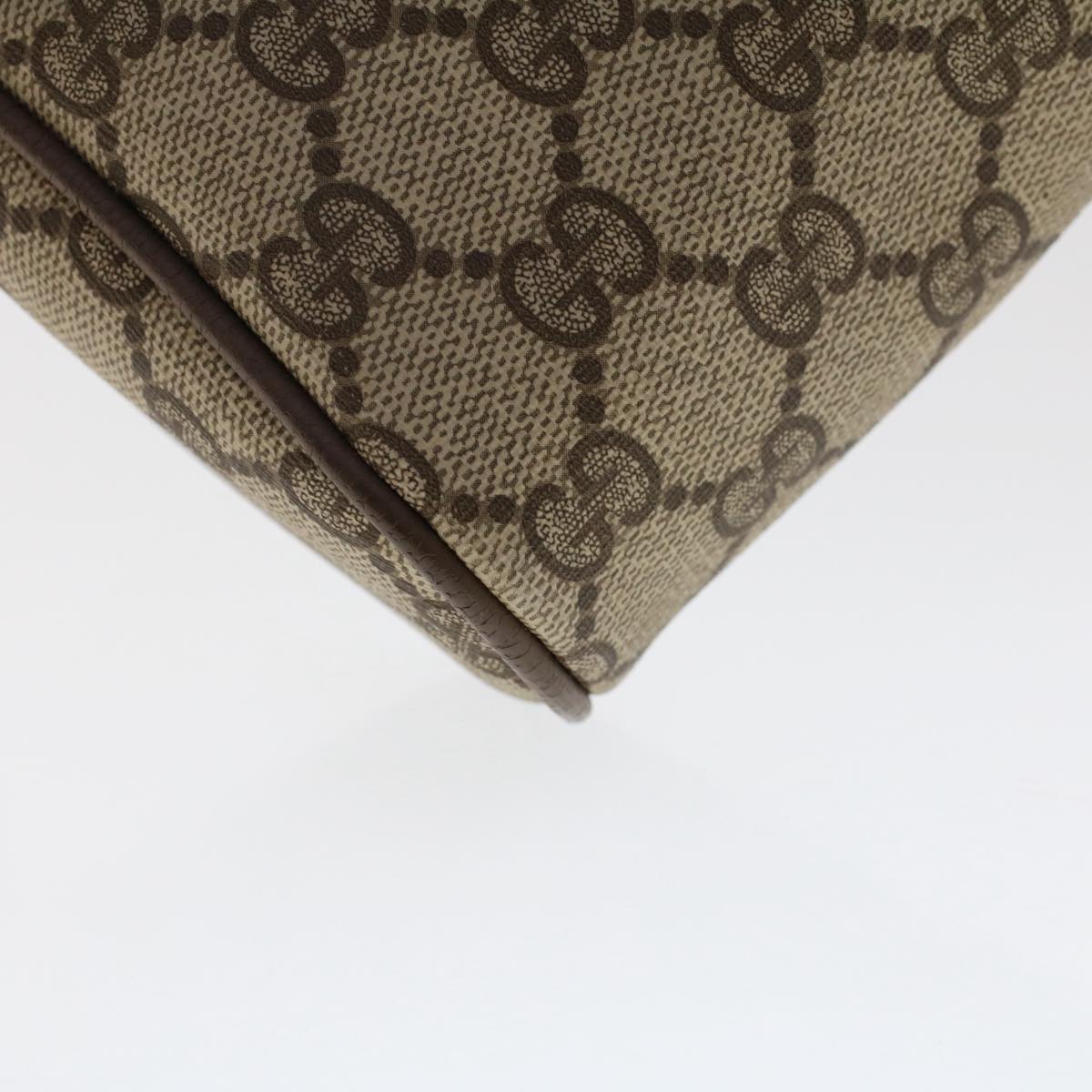 GUCCI GG Canvas Web Sherry Line Clutch Bag PVC Leather Beige Red ep1362