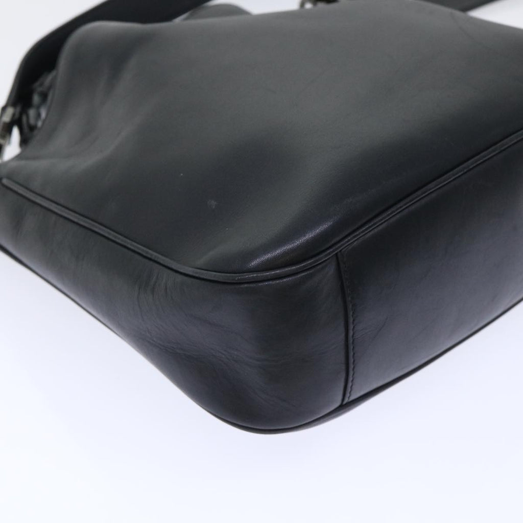 GUCCI Bamboo Hand Bag Leather 2way Black 001•1638•001364 ep1366