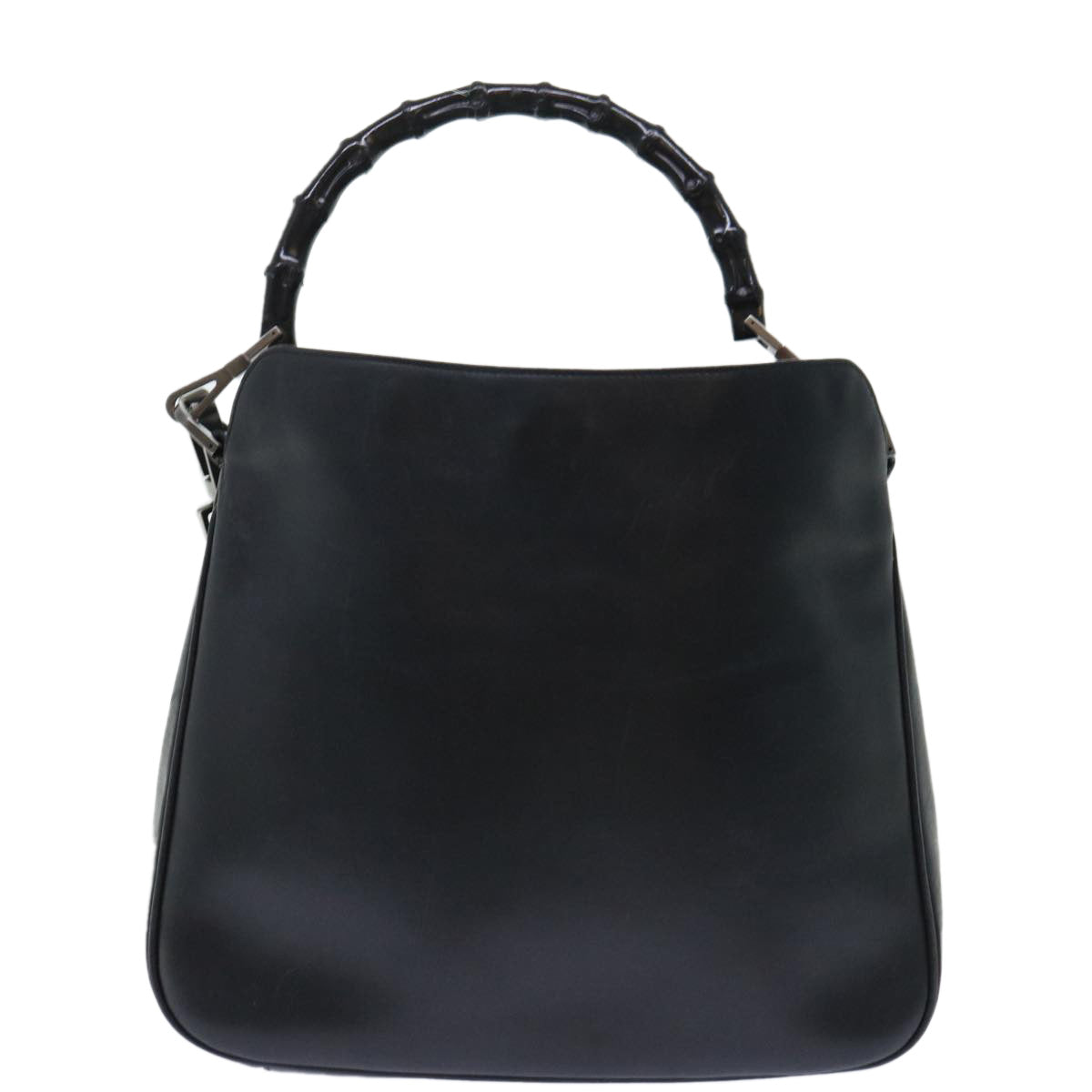 GUCCI Bamboo Hand Bag Leather 2way Black 001•1638•001364 ep1366