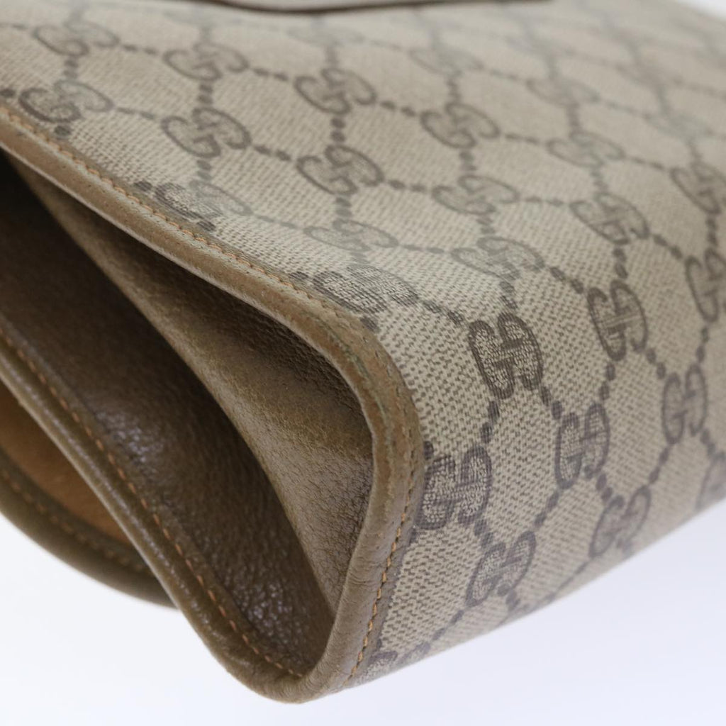 GUCCI GG Canvas Web Sherry Line Clutch Bag PVC Leather Beige Red ep1380