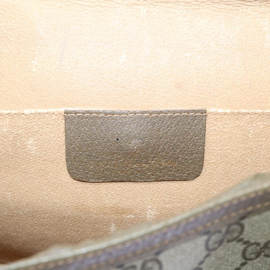 GUCCI GG Canvas Web Sherry Line Clutch Bag PVC Leather Beige Red ep1380