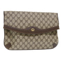 GUCCI GG Canvas Clutch Bag PVC Leather Beige ep1382