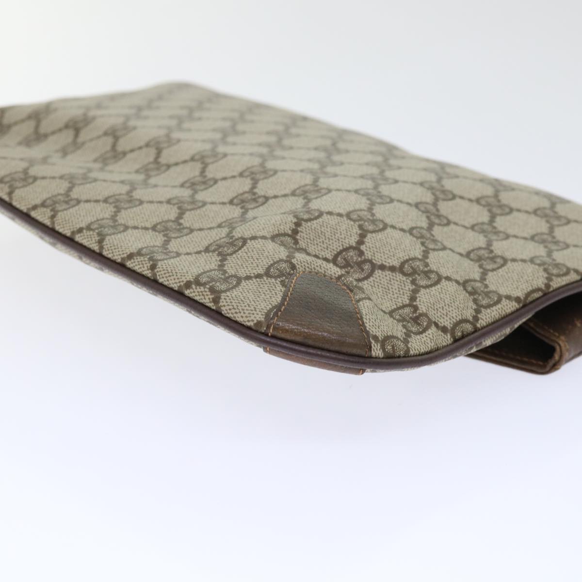 GUCCI GG Canvas Clutch Bag PVC Leather Beige ep1382
