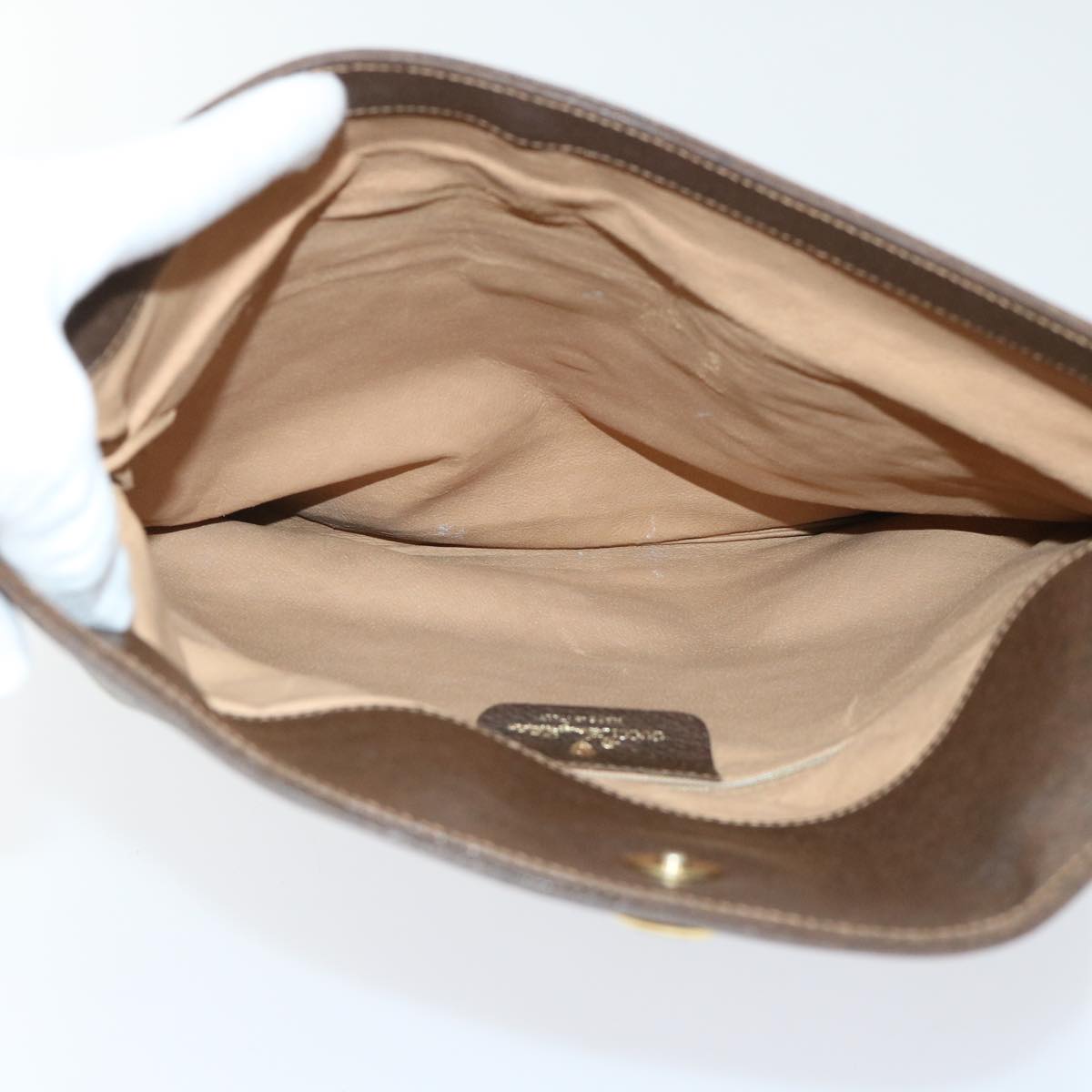 GUCCI GG Canvas Clutch Bag PVC Leather Beige ep1382