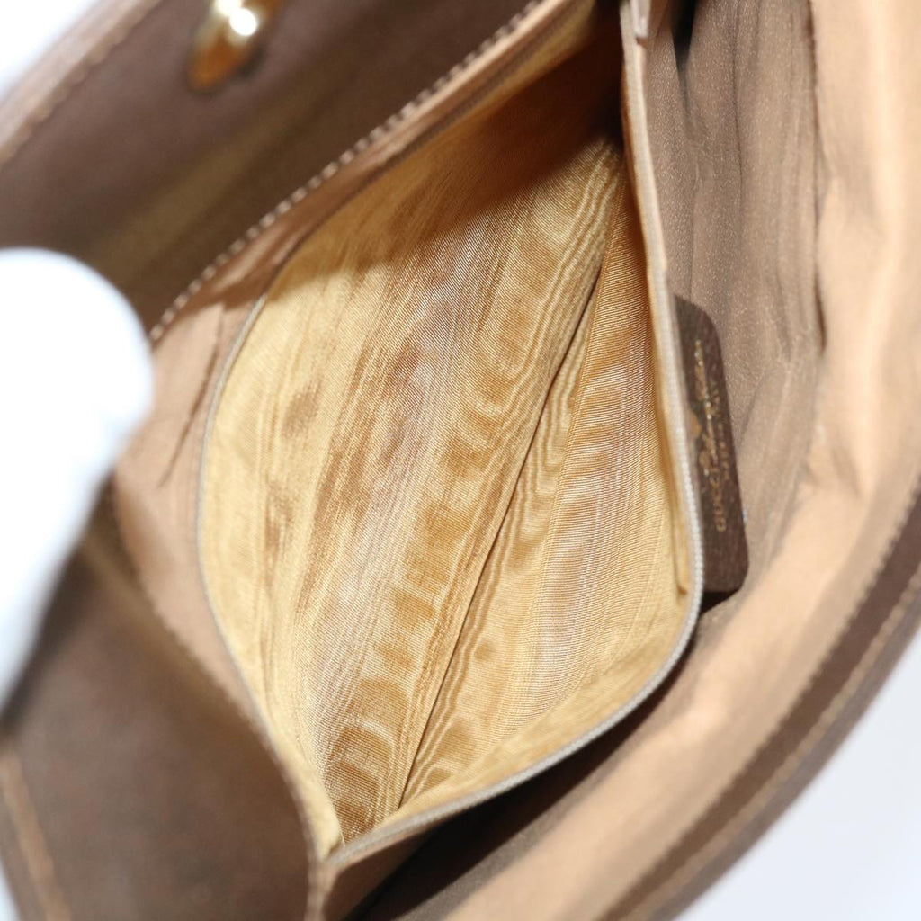 GUCCI GG Canvas Clutch Bag PVC Leather Beige ep1382