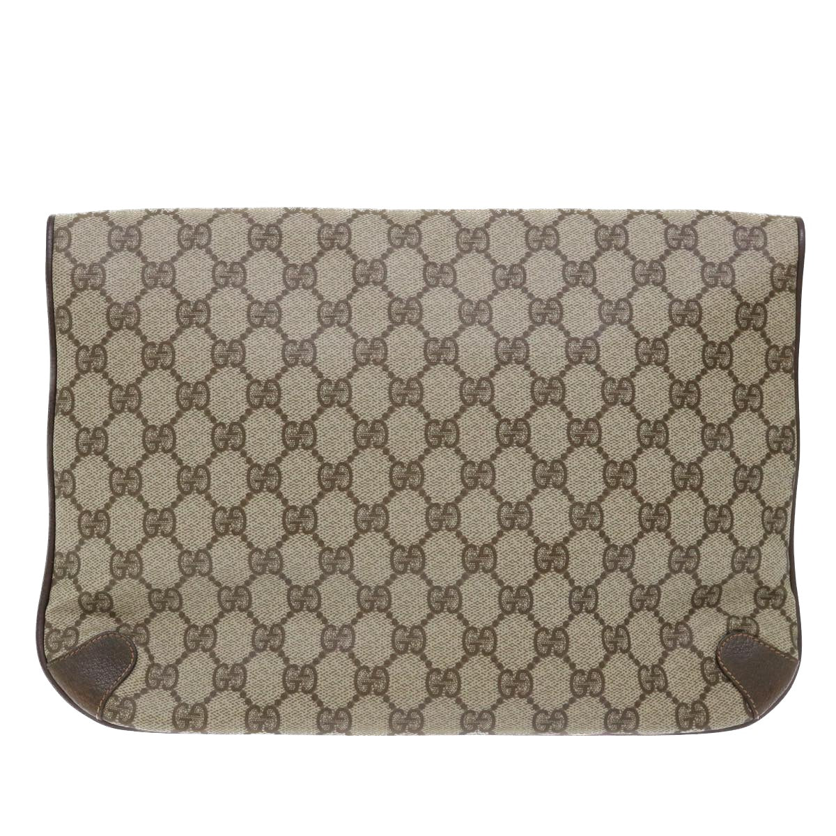 GUCCI GG Canvas Clutch Bag PVC Leather Beige ep1382