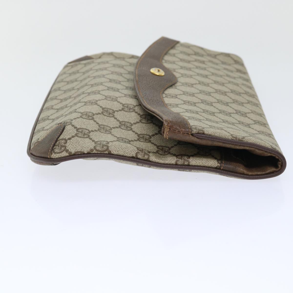GUCCI GG Canvas Clutch Bag PVC Leather Beige ep1382