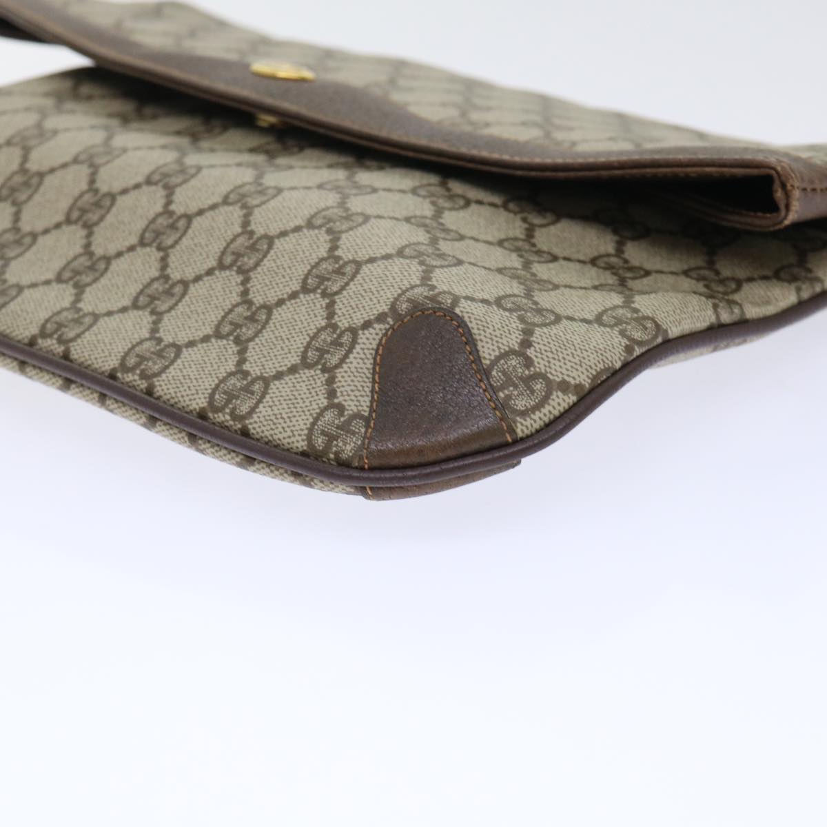 GUCCI GG Canvas Clutch Bag PVC Leather Beige ep1382
