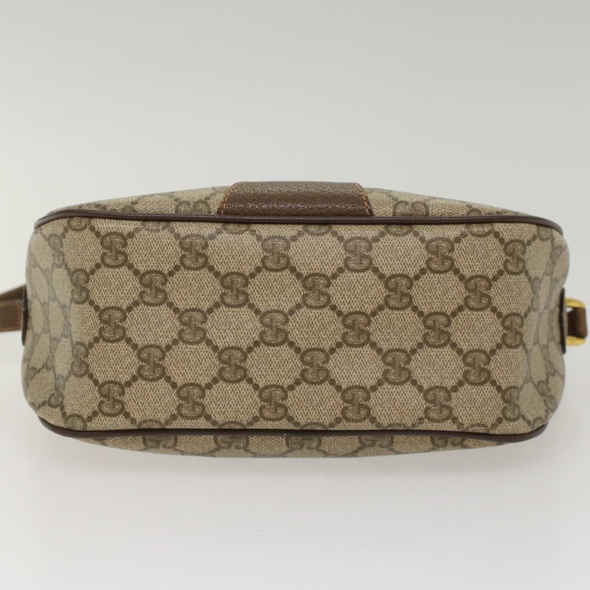 GUCCI GG Canvas Web Sherry Line Shoulder Bag PVC Leather Beige Red ep1392