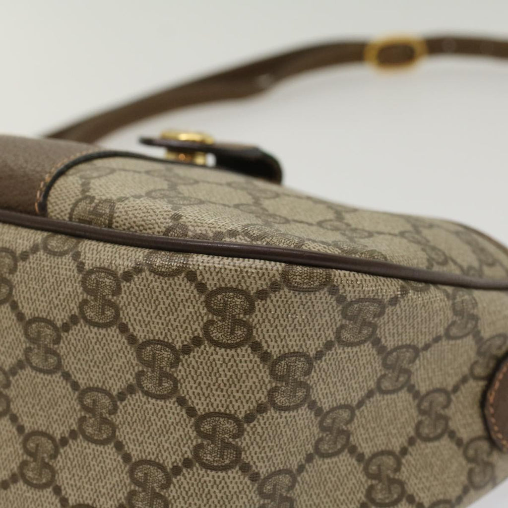 GUCCI GG Canvas Web Sherry Line Shoulder Bag PVC Leather Beige Red ep1392