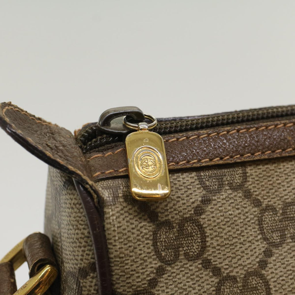 GUCCI GG Canvas Web Sherry Line Shoulder Bag PVC Leather Beige Red ep1392