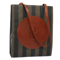 FENDI Pecan Canvas Shoulder Bag Brown ep1432