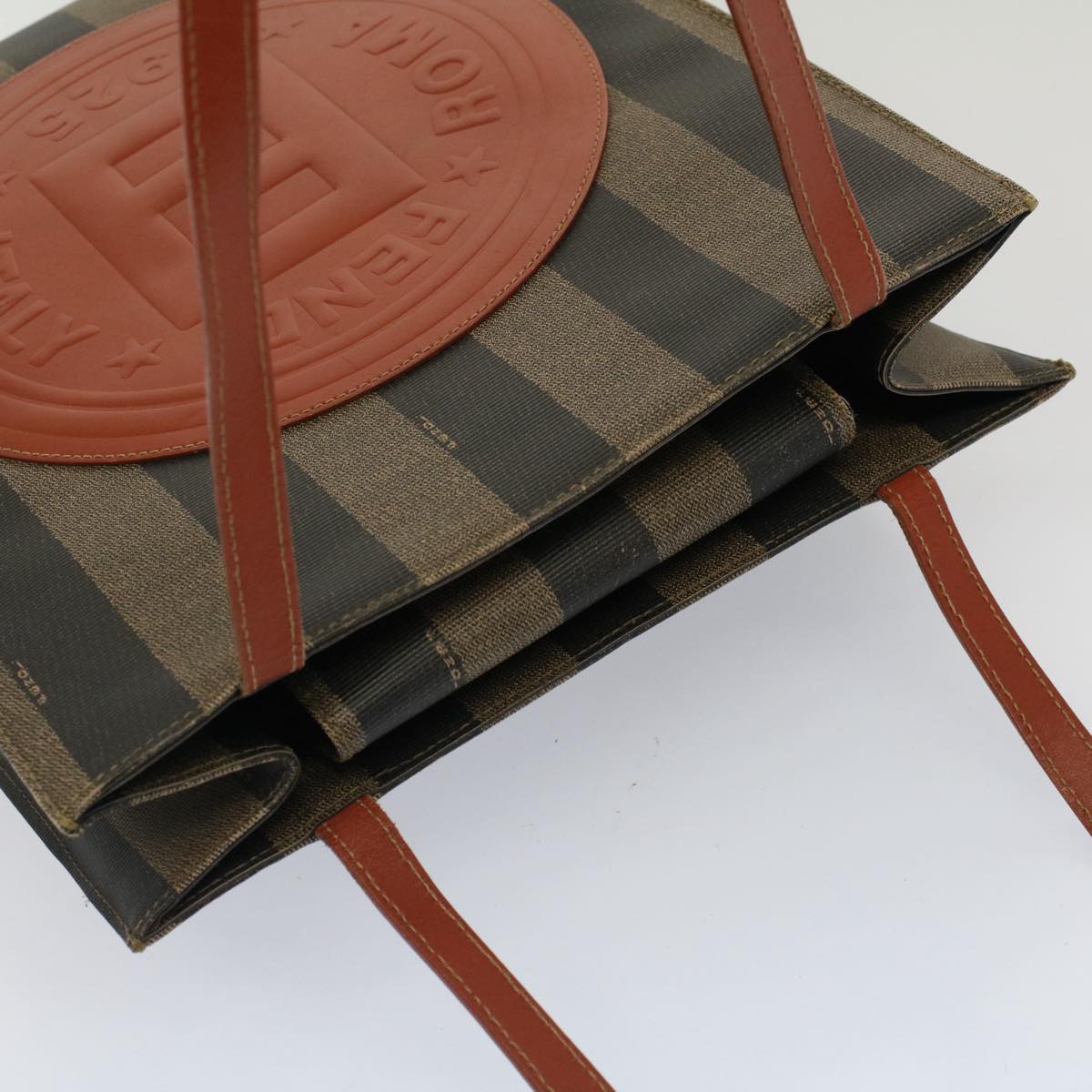 FENDI Pecan Canvas Shoulder Bag Brown ep1432
