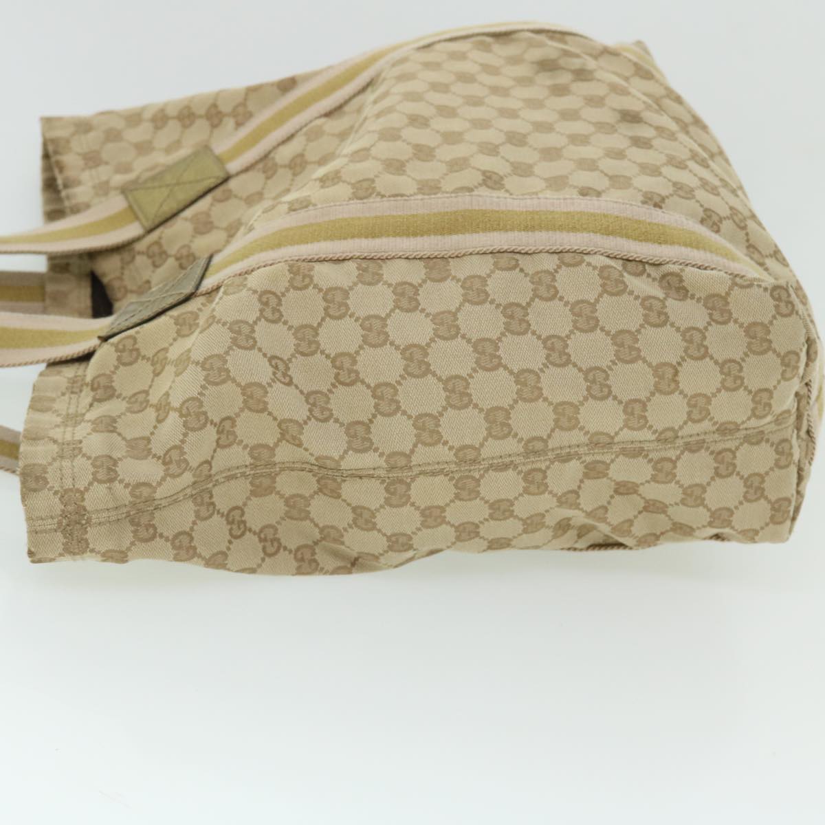 GUCCI GG Canvas Sherry Line Tote Bag Beige Pink gold 189669 ep1541
