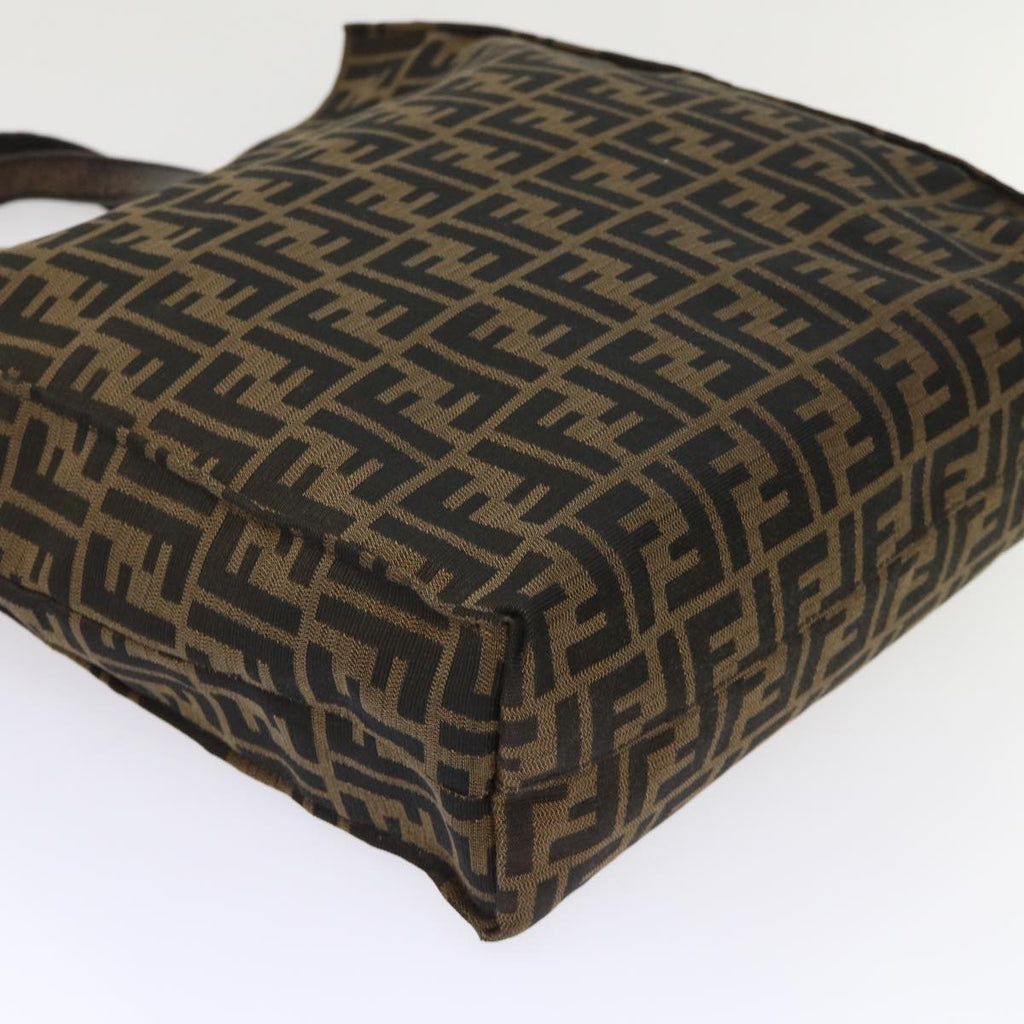 FENDI Zucca Canvas Tote Bag Nylon Brown Black ep1558
