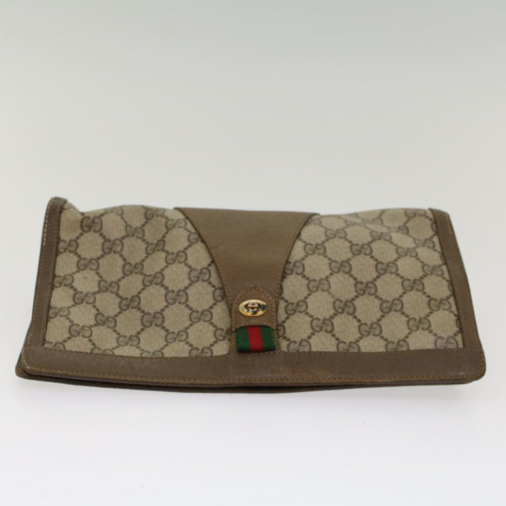 GUCCI GG Canvas Web Sherry Line Clutch Bag Beige Red Green 89 01 033 ep1581