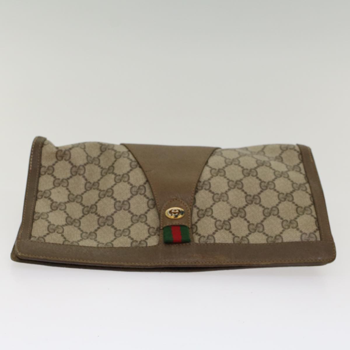 GUCCI GG Canvas Web Sherry Line Clutch Bag Beige Red Green 89 01 033 ep1581