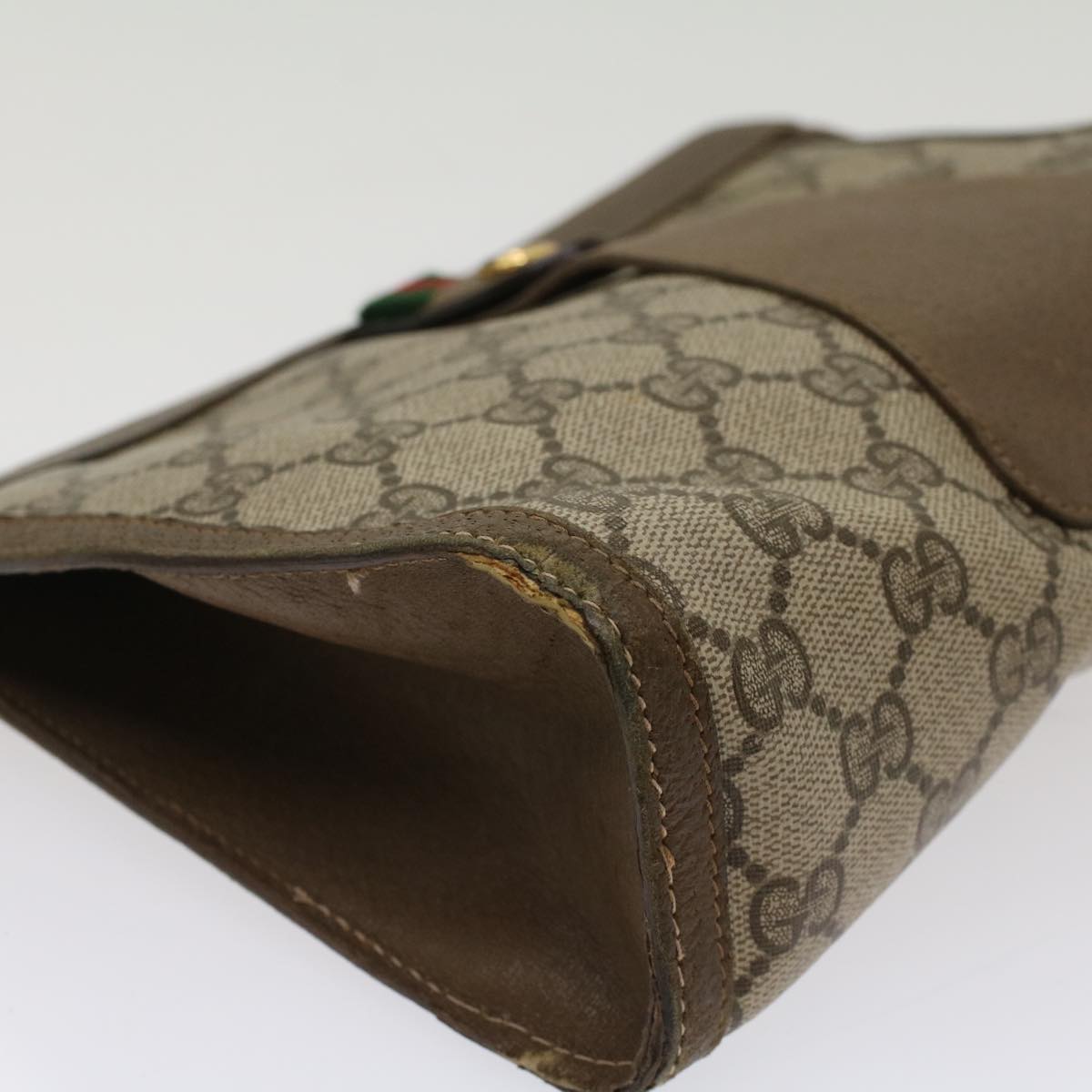 GUCCI GG Canvas Web Sherry Line Clutch Bag Beige Red Green 89 01 033 ep1581