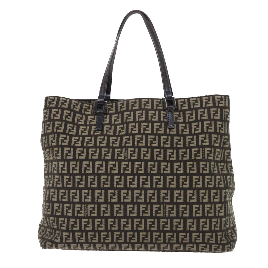 FENDI Zucchino Canvas Tote Bag Brown ep1590