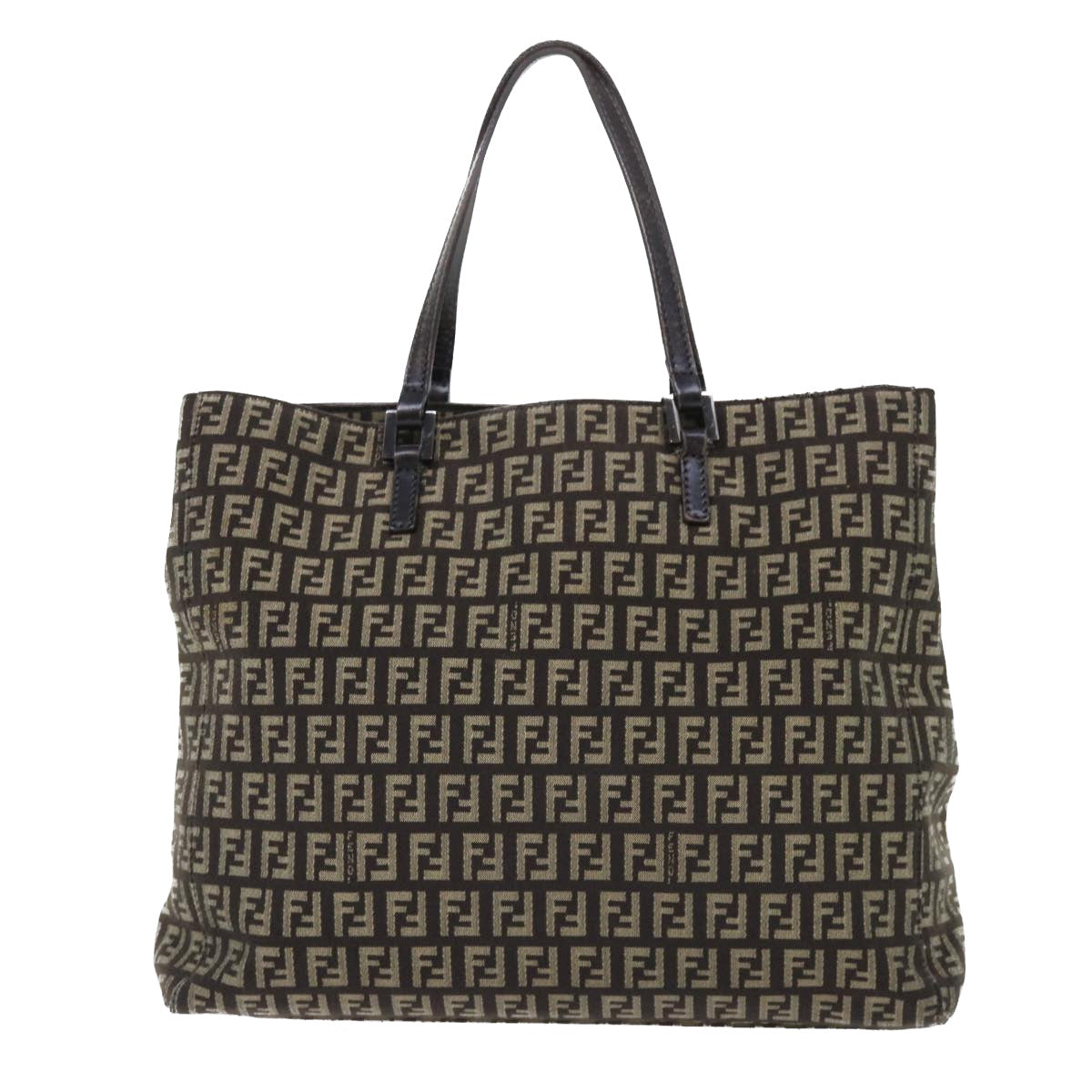 FENDI Zucchino Canvas Tote Bag Brown ep1590