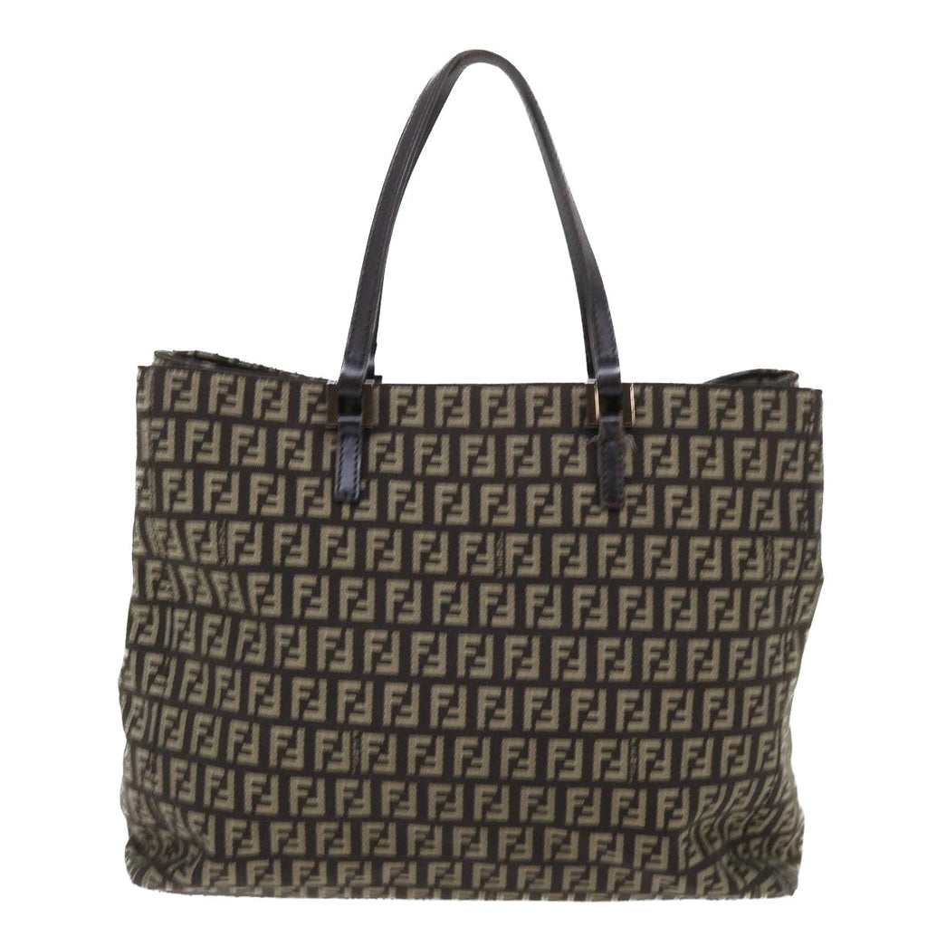 FENDI Zucchino Canvas Tote Bag Brown ep1590