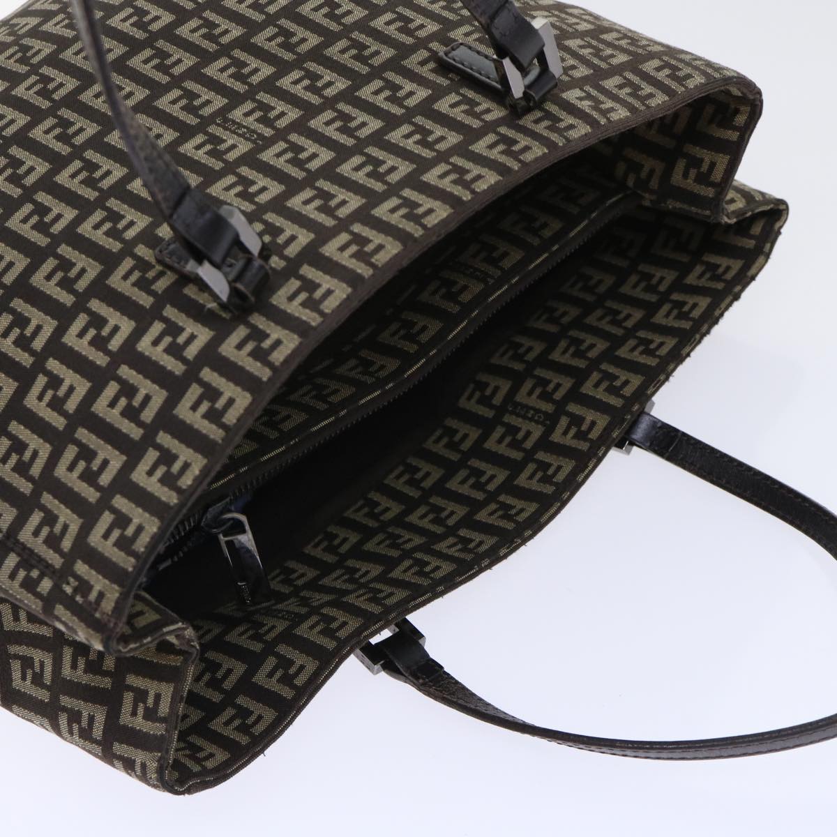FENDI Zucchino Canvas Tote Bag Brown ep1590